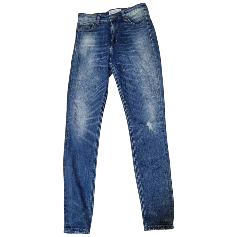 Lucky Brand Blue Bridgette Skinny Jeans with Modern Distressing - Size 4/27